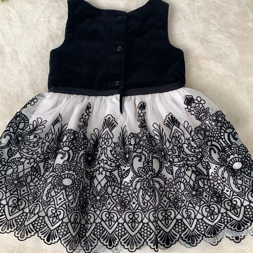 Children’s Place 3T Black & White Special Occassion Dress EUC Holiday - Picture 5 of 9